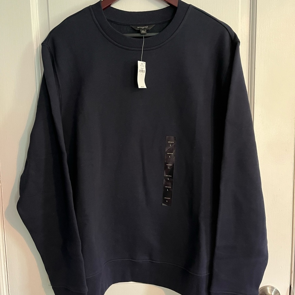 Banana Republic Navy Blue Crewneck Sweater Relaxed Fit